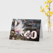 40e verjaardag met magnolia kaart (Gele Bloem)