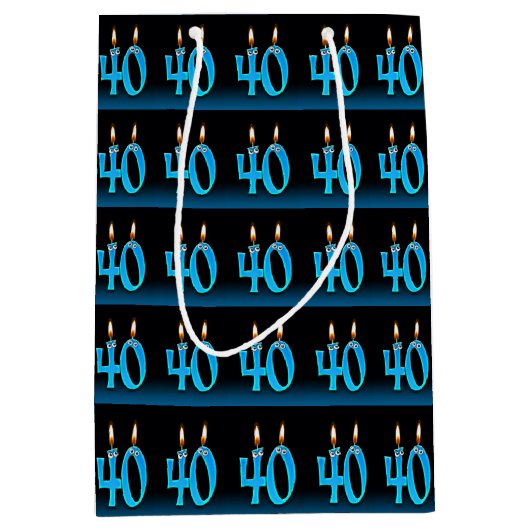 40e verjaardag met oogbolkaarsen medium cadeauzakje (Voorkant)