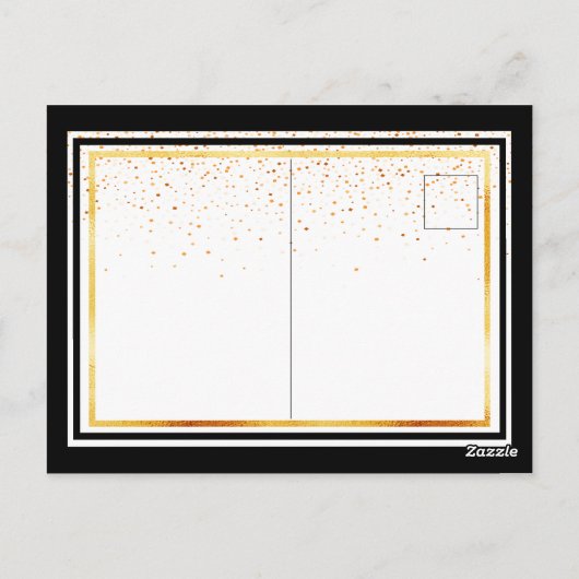 40e verjaardag met zwarte gouden uitnodiging (Achterkant)