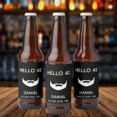 40e verjaardag met zwarte witte mannen bier etiket