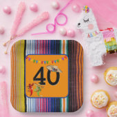 40e verjaardag Mexicaans ontwerp Papieren Bordje (Feest)