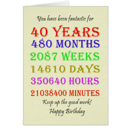 40e verjaardag Mijlpalen