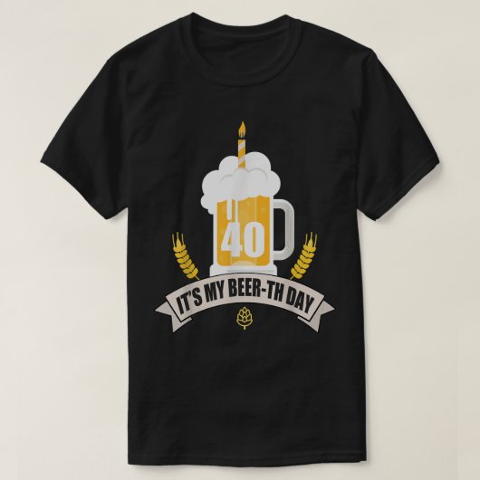 40e verjaardag: Mijn bier-de-dag grappige bier T-shirt (Design voorkant)