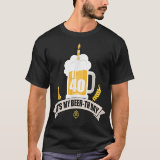 40e verjaardag: Mijn bier-de-dag grappige bier T-shirt