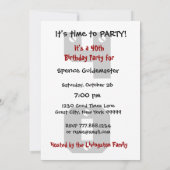 40e verjaardag Modern Black Red White Rivets B475 Kaart (Achterkant)