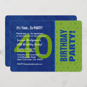 40e verjaardag Modern Blue en Green B40D Kaart (Voorkant / Achterkant)