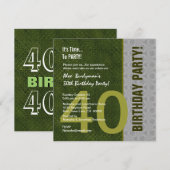 40e verjaardag Modern Green en Silver S302 Kaart (Voorkant / Achterkant)