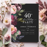 40e Verjaardag Modern Moody Bourgogne Blush Bloeme Kaart<br><div class="desc">Vier uw mijlpaal met een moderne humeurige uitnodiging voor de 40e verjaardag met rijke bordeaux en blozende bloemen. Dit elegante ontwerp combineert diepe, dramatische tinten met zachte, romantische accenten, perfect voor het instellen van een verfijnde maar uitnodigende sfeer. Het opvallende bloemstuk voegt een vleugje luxe toe, terwijl de hedendaagse lay-out...</div>