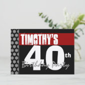 40e verjaardag Modern voor zijn roodwitte zwarte W Kaart (Staand voorkant)