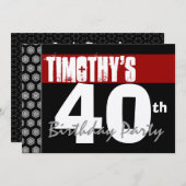 40e verjaardag Modern voor zijn roodwitte zwarte W Kaart (Voorkant / Achterkant)