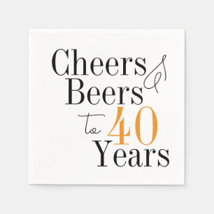 40e verjaardag Moderne Beers en Proost Party Servet