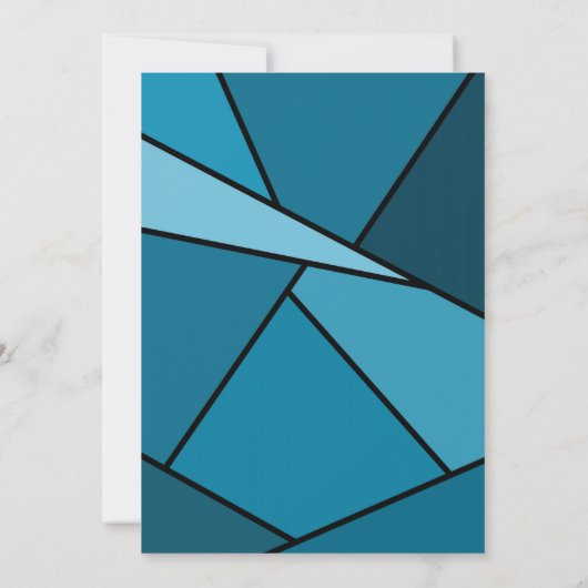 40e verjaardag Moderne Blauwgroen geometrische vor Kaart (Achterkant)