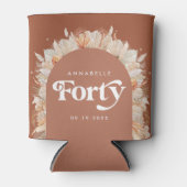 40e verjaardag moderne boog pampa's terracotta blikjeskoeler (Voorkant)