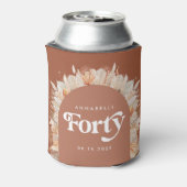 40e verjaardag moderne boog pampa's terracotta blikjeskoeler (Blikje Achterkant)