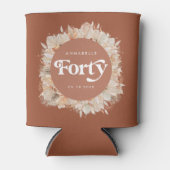 40e verjaardag moderne boog pampa's terracotta blikjeskoeler (Voorkant)