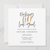 40e verjaardag moderne foto-collage voor zwart en  (Achterkant)