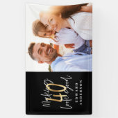 40e verjaardag moderne foto-collage voor zwart en  spandoek (Verticaal)