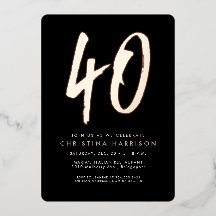 40e verjaardag moderne gedurfde roos zwart