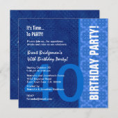 40e verjaardag Moderne Hues of Blue B40 Kaart (Voorkant / Achterkant)