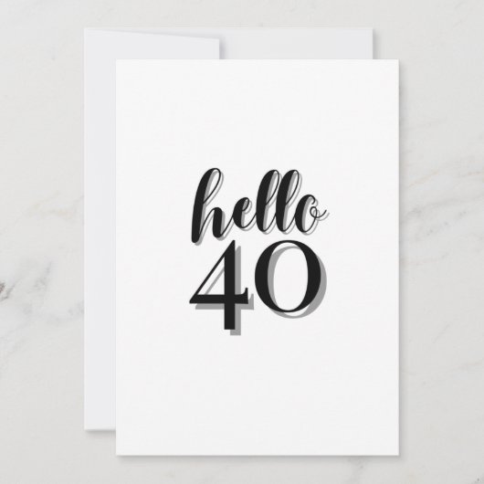 40e verjaardag Moderne Roze en Zwarte Partij Kaart (Voorkant)