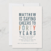 40e verjaardag moderne rustige typografie (Voorkant)