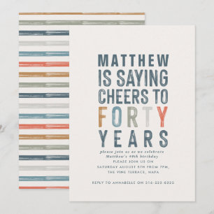 40e verjaardag moderne rustige typografie