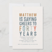 40e verjaardag moderne rustige typografie (Voorkant)