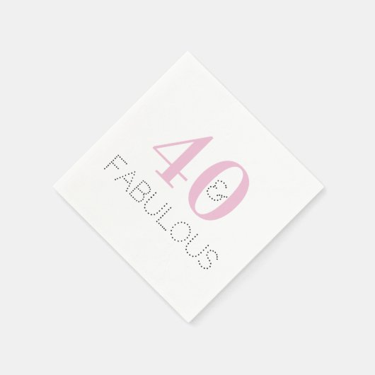 40e verjaardag Moderne Typografie Roze Partij Servet (Hoek)