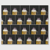 40e verjaardag Mok bier met kaarsen Cadeaupapier (Vlak)