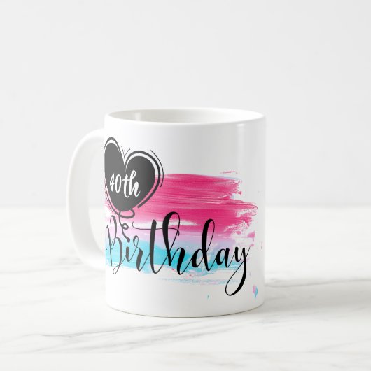 40e verjaardag/Mok Koffiemok (Voorkant links)