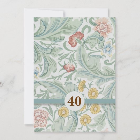 40e verjaardag mooie  uitnodigingen (Voorkant)