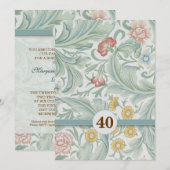 40e verjaardag mooie  uitnodigingen (Voorkant / Achterkant)