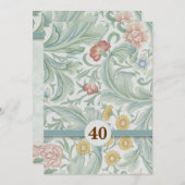 40e verjaardag mooie vintage uitnodigingen (Voorkant / Achterkant)