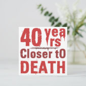 40e verjaardag Morbid Humor Kaart (Staand voorkant)