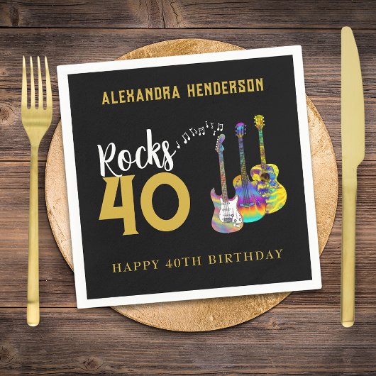40e verjaardag Muziek Guitar Rocks 40 Servet