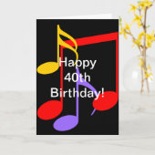 40e verjaardag Muzieknoten Gevouwen Wenskaart Kaart (Gele Bloem)