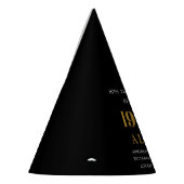 40e Verjaardag Naam 1984 Zwart Goud Elegant Chic Feesthoedjes (Links)