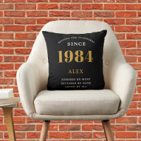 40e Verjaardag Naam 1984 Zwart Goud Elegant Chic