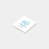 40e & verjaardag naam datum blauwe dikke letter post-it® notes (Schuin)