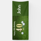 40e verjaardag naar golfer met golfbal en t-shirt spandoek (Verticaal)