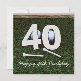 40e verjaardag naar golfer met nummer veertig & t- kaart