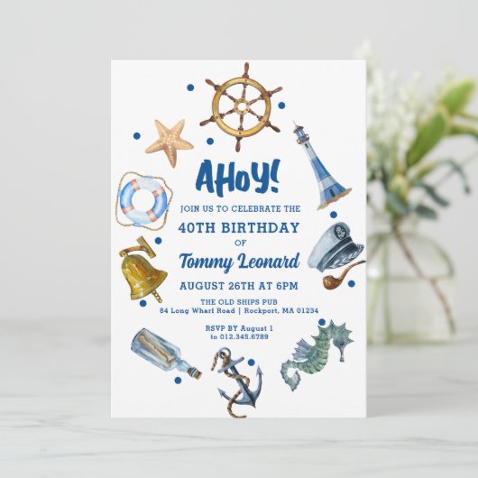 40e verjaardag nautische zomer 2024 uitnodiging (Staand voorkant)