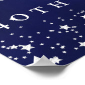 40e verjaardag Navy Blue Silver Stars Foto welkom Poster (Hoek)
