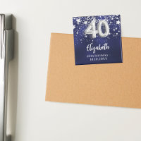 40e verjaardag Navy Blue Silver Stars
