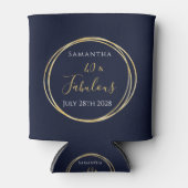 40e verjaardag Navy Gold gepersonaliseerde partij Blikjeskoeler (Voorkant)