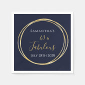 40e verjaardag Navy Gold verjaardagsfeest Servet (Voorkant)