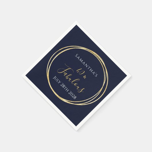 40e verjaardag Navy Gold verjaardagsfeest Servet (Hoek)