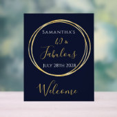 40e verjaardag Navy Gold verjaardagsfeest welkom Acryl Bord (Neutraal)
