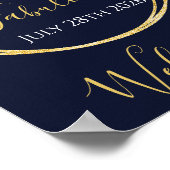 40e verjaardag Navy Gold verjaardagsfeest welkom Poster (Hoek)