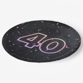 40e verjaardag Neon Sign on Black Paper Bord (Gekanteld)
